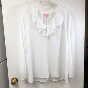 Lilly Pulitzer Blouse with soft ruffle collar